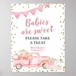 Nehmen Sie bitte ein Kürbisschild mit der Leckerei Poster