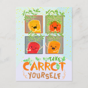 Nehmen Sie Carrot selbst   Motivierend Angebotspuf Postkarte