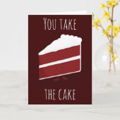 Nehmen Sie das Cake Red Velvet Dessert. Danke Karte (Gelbe Blume)