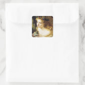 Nehmen Sie das Gesicht der Frau Quadratischer Aufkleber (Tasche)