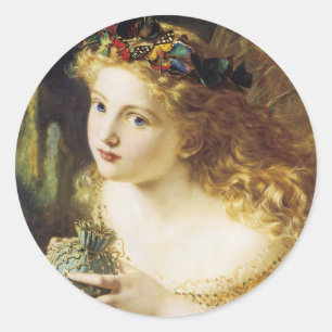 Nehmen Sie das Gesicht der Frau Runder Aufkleber