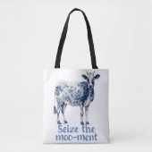"Nehmen Sie das Moo-ment"-Monogramm Tasche (Vorderseite)