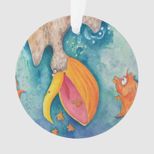 "Nehmen Sie den Kopfsprung!" Pelikan-u. Ornament (Vorderseite)