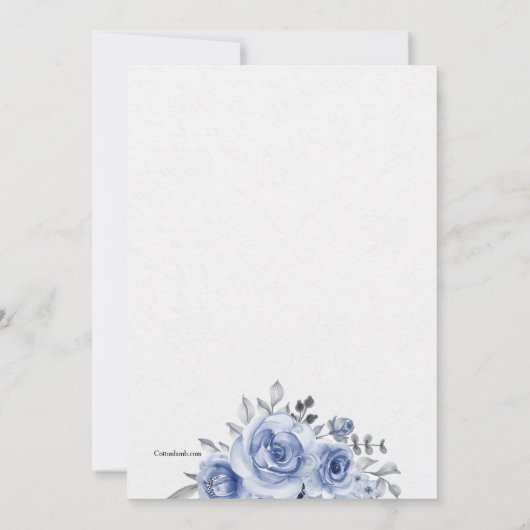 Nehmen Sie den Moment der blauen Einladung (Rückseite)