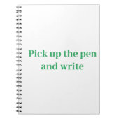 Nehmen Sie den Stift auf und schreiben Sie. Notizblock (Vorderseite)