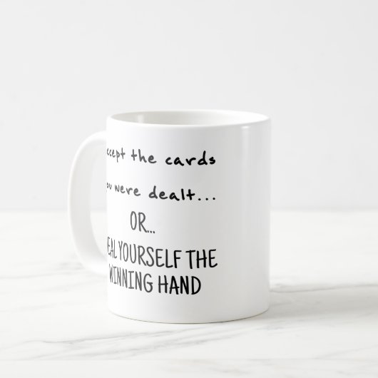 Nehmen Sie die Karten an oder machen Sie eine prei Kaffeetasse (Vorderseite Links)