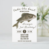 Nehmen Sie die Köder, Fishing Themed Birthday Part Einladung (Stehend Vorderseite)