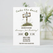 Nehmen Sie die Köder, Fishing Themed Birthday Part Einladung (Stehend Vorderseite)