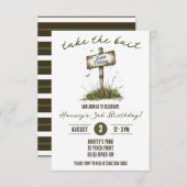 Nehmen Sie die Köder, Fishing Themed Birthday Part Einladung (Vorne/Hinten)