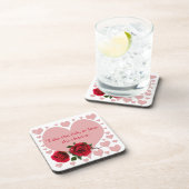 Nehmen Sie die Rote Rosen zum Risikoangebot als ro Getränkeuntersetzer (Rechte Seite)