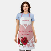 Nehmen Sie die Rote Rosen zum Risikoangebot als ro Schürze (Getragen)