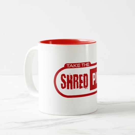 Nehmen Sie die Shred-Pille Zweifarbige Tasse (Vorderseite Links)