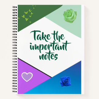 Nehmen Sie die wichtigen Notizen".spiralförmige No Notizblock