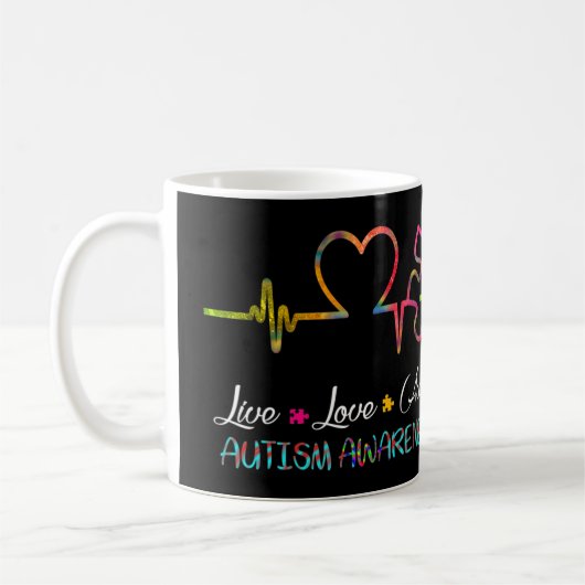Nehmen Sie diese "Live-Liebe Akzeptiert Autismus-B Kaffeetasse (Links)