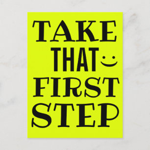 NEHMEN SIE DIESEN ERSTEN SCHRITT Motivierend Postkarte