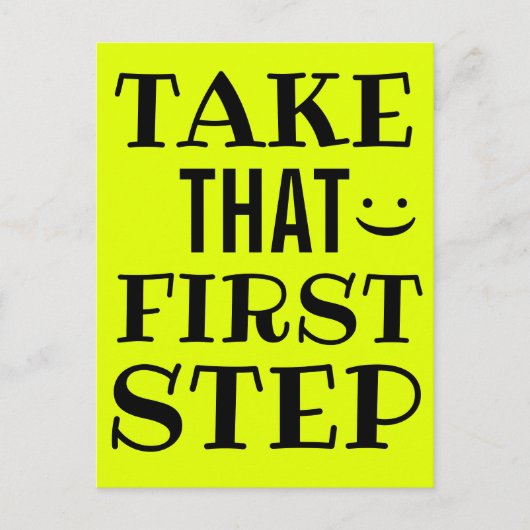 NEHMEN SIE DIESEN ERSTEN SCHRITT Motivierend Postkarte (Vorderseite)