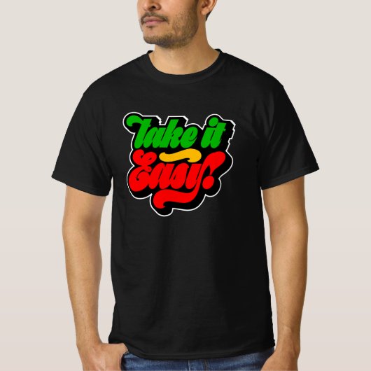 Nehmen Sie Easy Rasta Colors Reggae T - Shirt (Vorderseite)