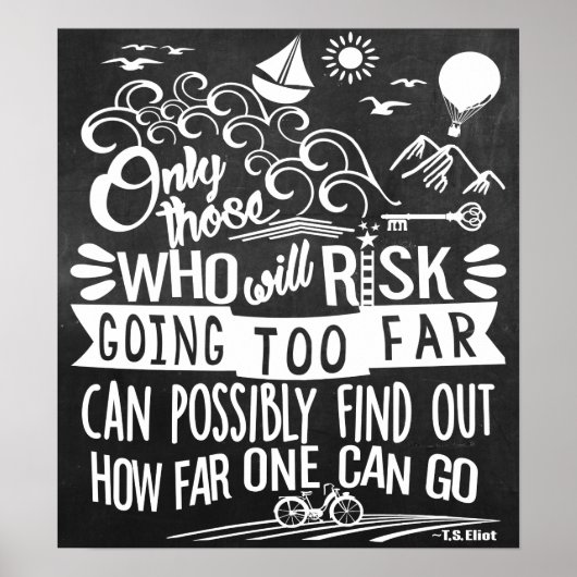 Nehmen Sie ein Adventure Typografie-Chalkboard Poster (Vorne)