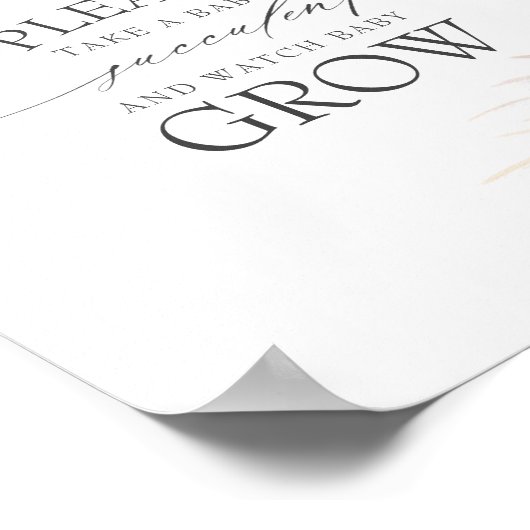 Nehmen Sie ein Babysukkkulent - Exotic Baby Dusche Poster (Ecke)