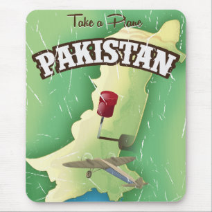 Nehmen Sie ein Flugzeug Pakistan Reiseplakat Mousepad