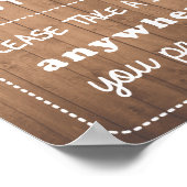 Nehmen Sie ein Hochzeitsschild aus Holz oder schwa Poster (Ecke)