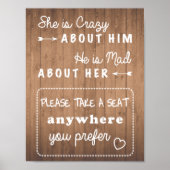 Nehmen Sie ein Hochzeitsschild aus Holz oder schwa Poster (Vorne)