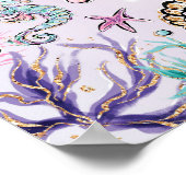 Nehmen Sie ein Shellfie - Pink Lila Mermaid Party Poster (Ecke)