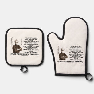 Nehmen Sie eine Idee auf, die Idee zu Ihrem Lebens Ofenhandschuh & Topflappen-Set