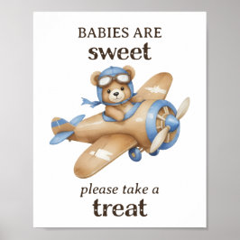 Nehmen Sie eine Leckerei Teddy Bear Pilot Baby Boy Poster
