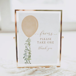 Nehmen Sie eine Lieblings-Sign-Gold-Ballon-Baby-Du Poster