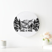 Nehmen Sie eine monochrome Berglandschaft zu Wande Große Wanduhr (Zuhause)