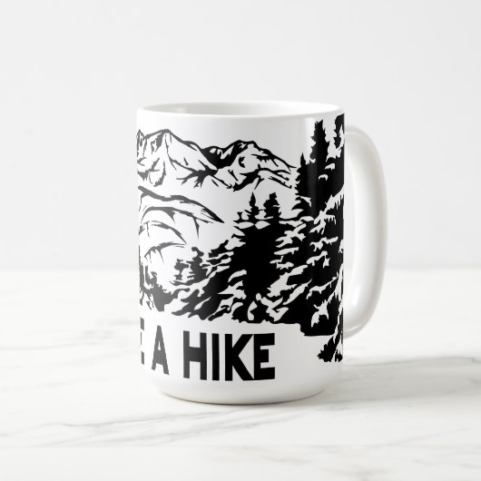 Nehmen Sie eine monochrome Berglandschaft zu Wande Kaffeetasse (VorderseiteRechts)