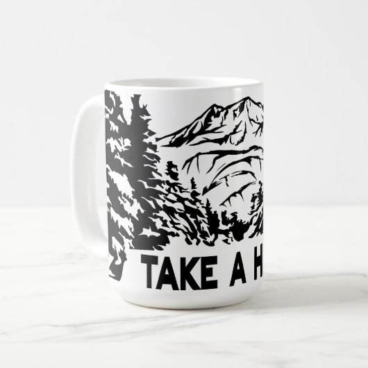 Nehmen Sie eine monochrome Berglandschaft zu Wande Kaffeetasse (Vorderseite Links)