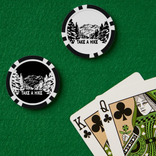 Nehmen Sie eine monochrome Berglandschaft zu Wande Pokerchips (Pokertisch (doppelt))