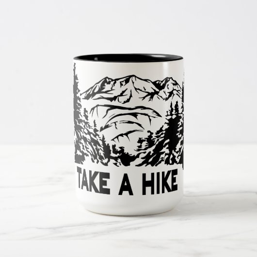 Nehmen Sie eine monochrome Berglandschaft zu Wande Zweifarbige Tasse (Mittel)