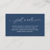 NEHMEN SIE EINE NUR Minimalistische Navy Enclosure Begleitkarte (Vorderseite)