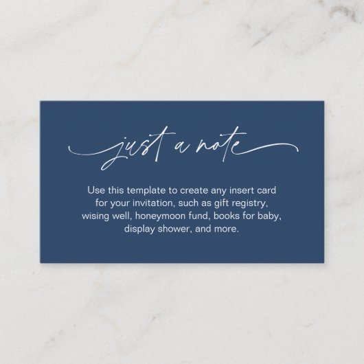 NEHMEN SIE EINE NUR Minimalistische Navy Enclosure Begleitkarte (Vorderseite)