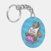 Nehmen Sie eine Pause bei einem sonnigen Rhino Car Schlüsselanhänger (Vorderseite links)