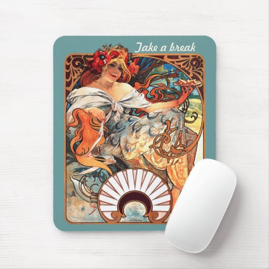 Nehmen Sie eine Pause CC0413 Alphonse Mucha Mousepad (Mit Mouse)
