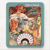 Nehmen Sie eine Pause CC0413 Alphonse Mucha Mousepad (Vorne)