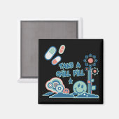 Nehmen Sie eine Pille Magnet (Vorderseite/Rückseite)
