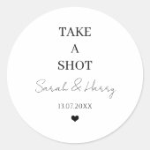 Nehmen Sie eine stilvolle Hochzeitslobby-Party Runder Aufkleber (Vorderseite)