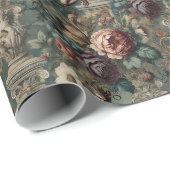 Nehmen Sie einen Bow - Gothic Floral Design Geschenkpapier (Rolleneckpunkt)