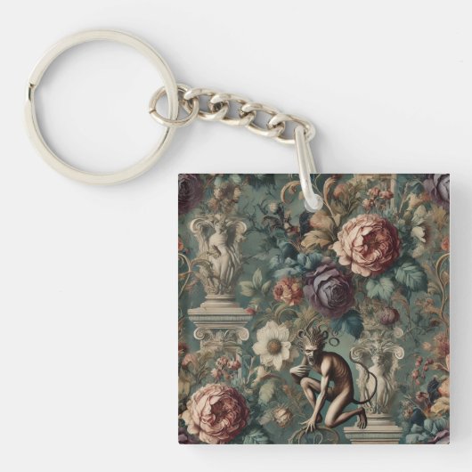 Nehmen Sie einen Bow - Gothic Floral Design Schlüsselanhänger (Vorderseite)