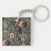 Nehmen Sie einen Bow - Gothic Floral Design Schlüsselanhänger (Rückseite)