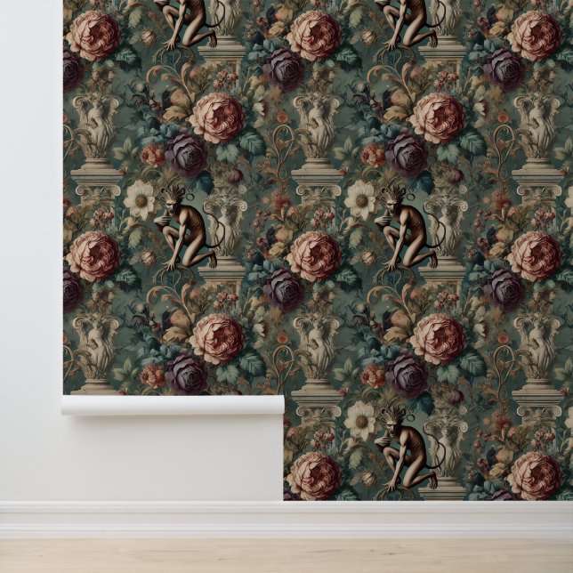 Nehmen Sie einen Bow - Gothic Floral Design Tapete (Anwendung)