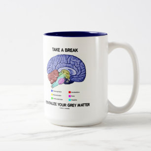 Nehmen Sie einen Bruch wiederbelebt Ihre graue Zweifarbige Tasse
