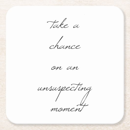 Nehmen Sie einen Chance Paper-Untersetzer Rechteckiger Pappuntersetzer (Vorderseite)