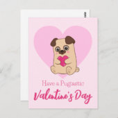 Nehmen Sie einen pugtastischen Valentinstag | Funn Postkarte (Vorne/Hinten)