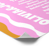 Nehmen Sie einen rosa gelben Retro-Wavy-Arch-Stil. Poster (Ecke)